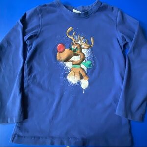 Kids Blue Reindeer Long Sleeve Shirt